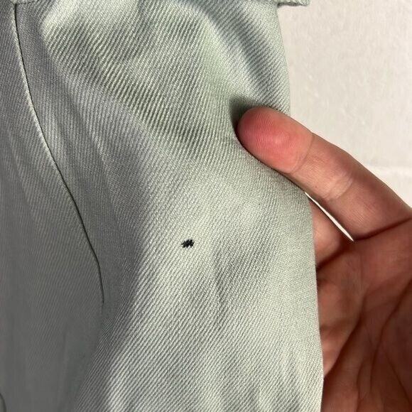 New Ann Taylor Petite Belted Sheath Dress Cross Weave Sz 6P Sage #587572 v-neck - Picture 6 of 7